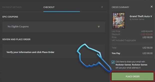 Bam vao o Place Order