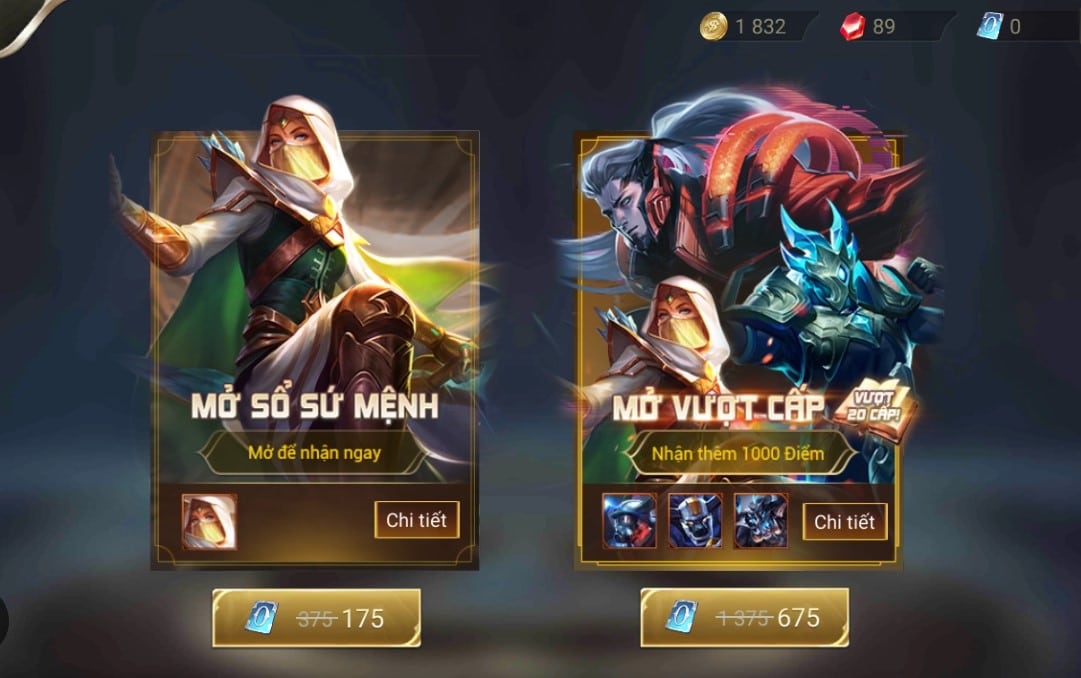 Các mở sổ sứ mệnh LQ