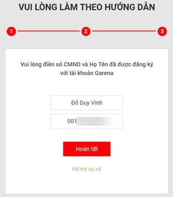 Điền đầy đủ các thông tin yêu cầu