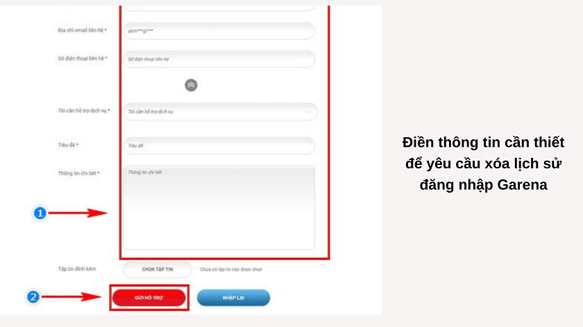 Điền đầy đủ thông tin như hệ thống yêu cầu