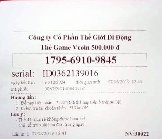 Gửi đến bạn hình ảnh thẻ vcoin 500k mới nhất