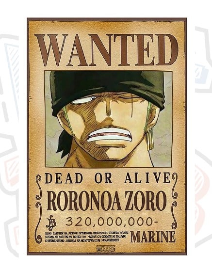 Hình Ảnh Truy Nã Zoro Mới Nhất