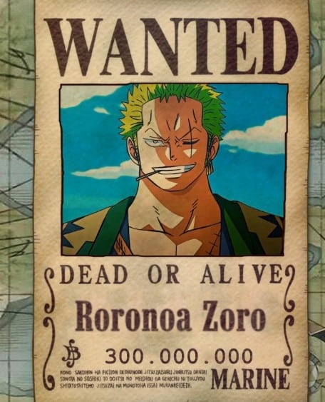 Hình Lệnh Truy Nã Zoro Wano