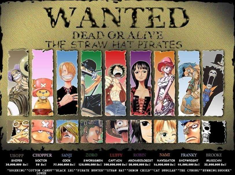 Hình Nền Truy Nã Các NV One Piece