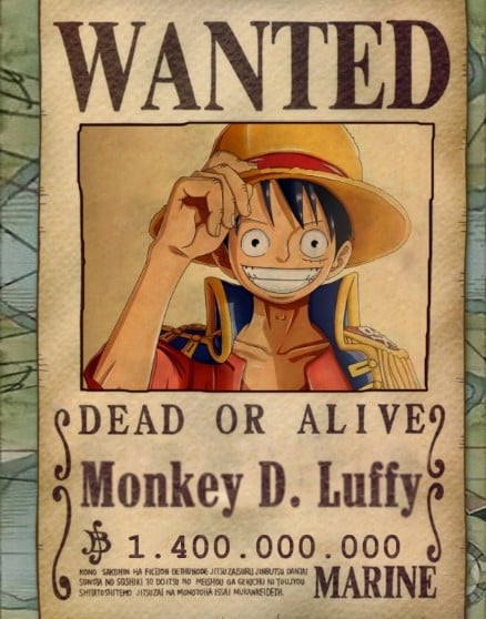 Hình Truy Nã Luffy Độc Đáo