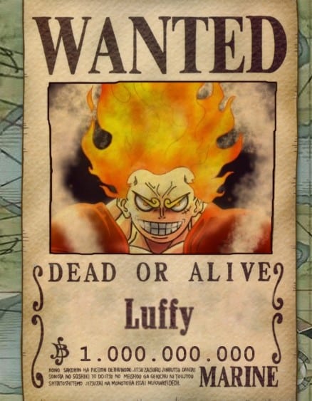 Hình Truy Nã Luffy Gear 5 Chất Nhất