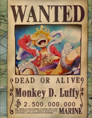 Hình Truy Nã Luffy Gear 5