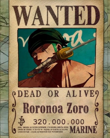 Hình Truy Nã NV Zoro Siêu Ngầu