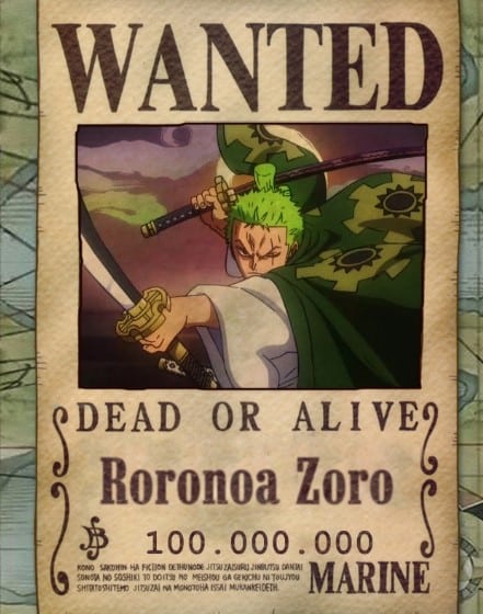 Hình Truy Nã NV Zoro Wano