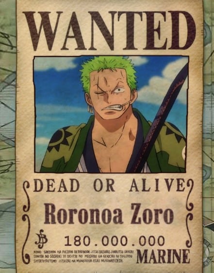 Hình Truy Nã Zoro Wano