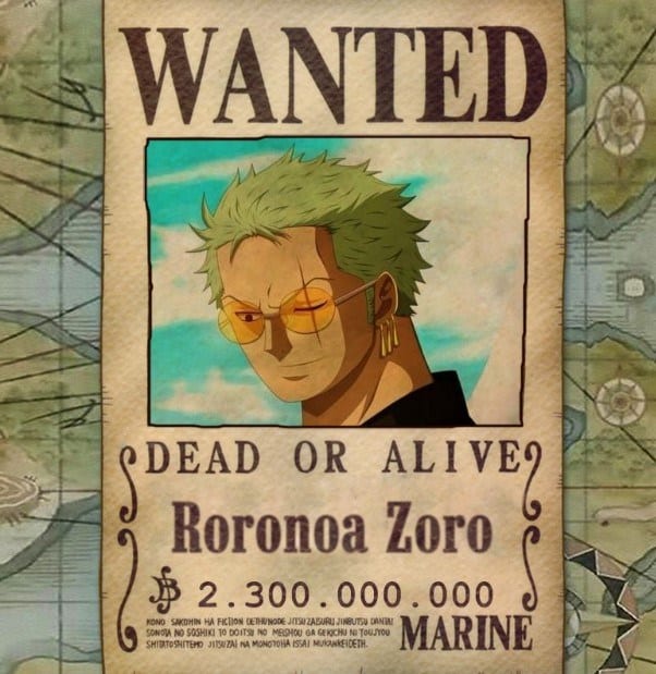 Hình Về Lệnh Truy Nã Zoro