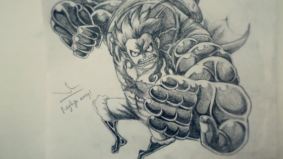 Hình Vẽ Luffy G4 Bằng Bút Chì