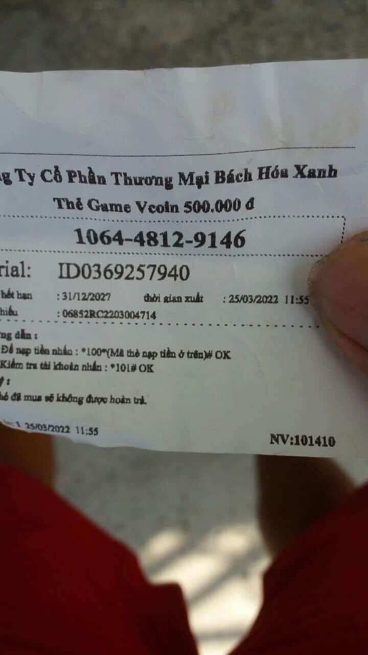 Hình ảnh thẻ vcoin 500k
