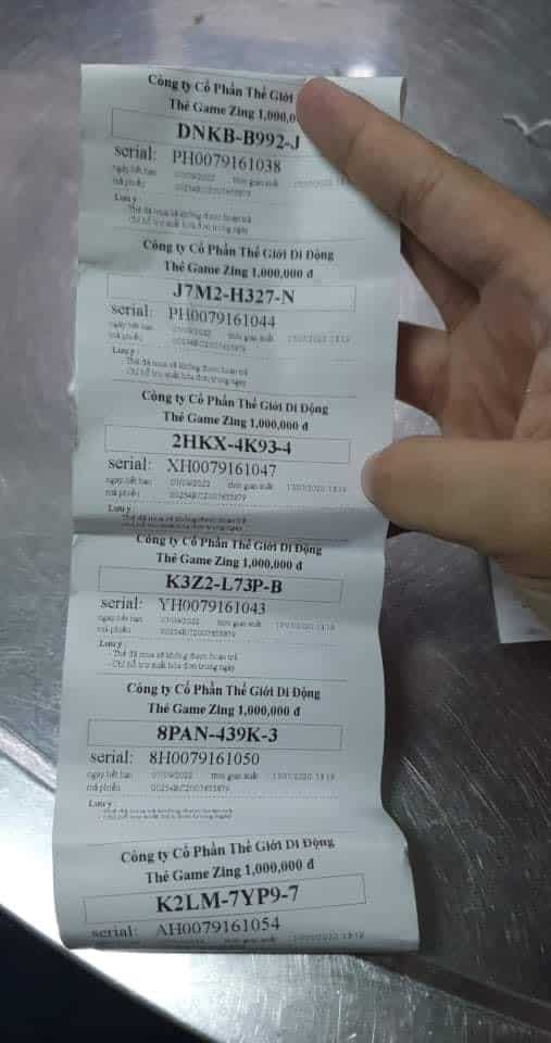 Hình ảnh thẻ zing 1 triệu có seri