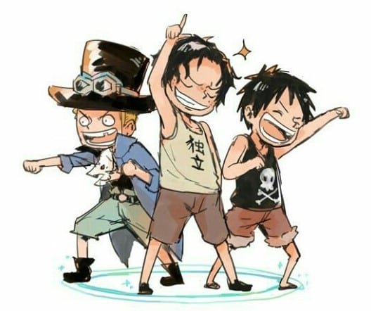 Hình chibi Ace Sabo Luffy Lúc Nhỏ