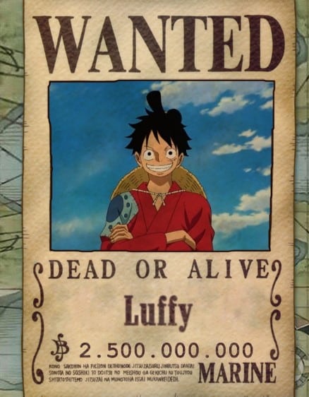 Lệnh Truy Nã Luffy Đẹp Nhất