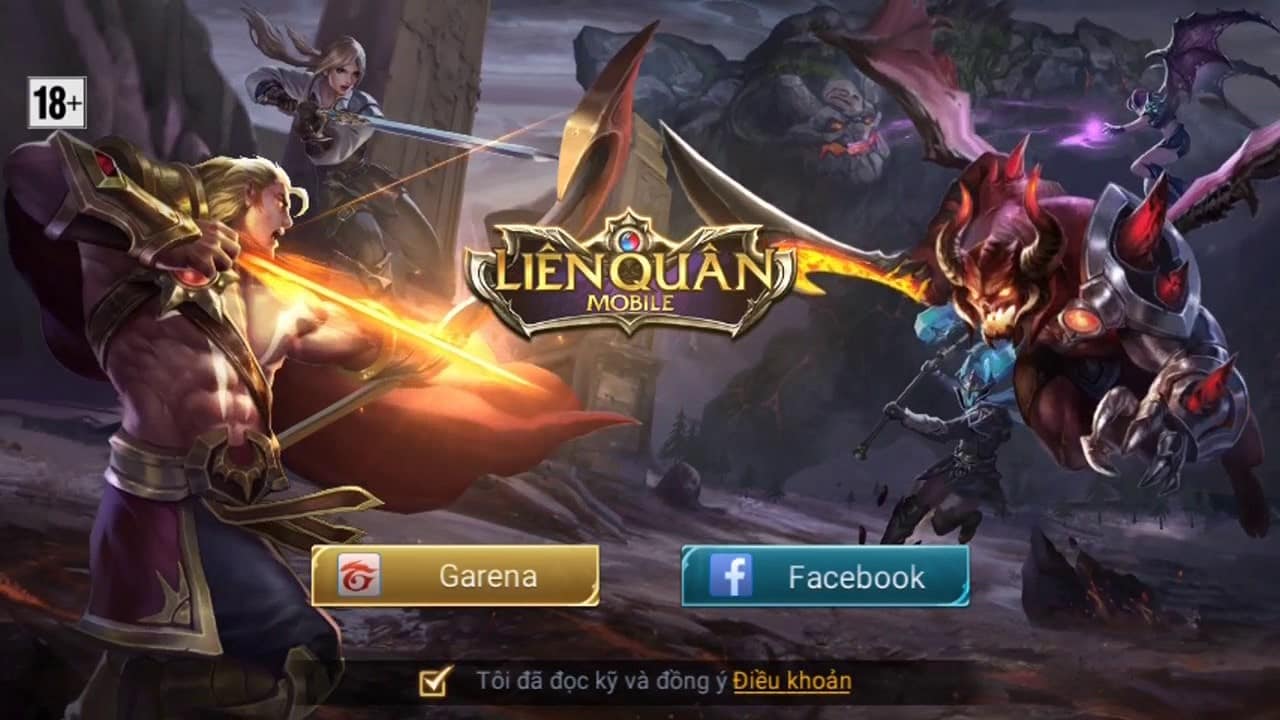 Mở game Liên Quân lên và ngay tại giao diện đăng nhập nhấn chọn Garena
