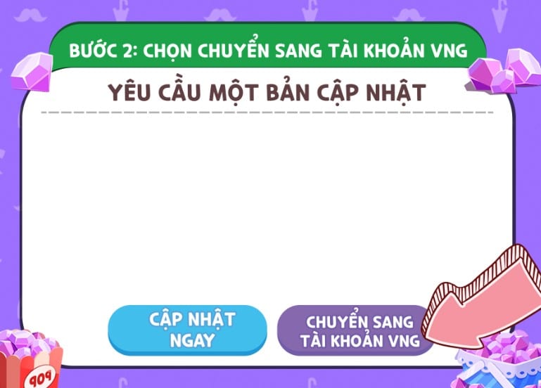 Nhấn chọn Chuyển sang tài khoản VNG.