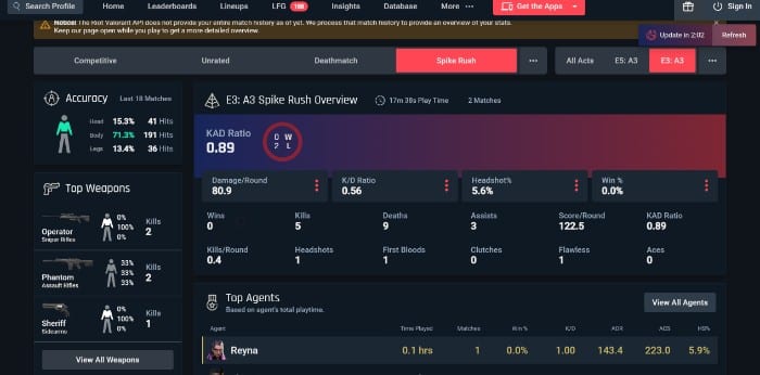 Sử dụng trang web tracker.gg