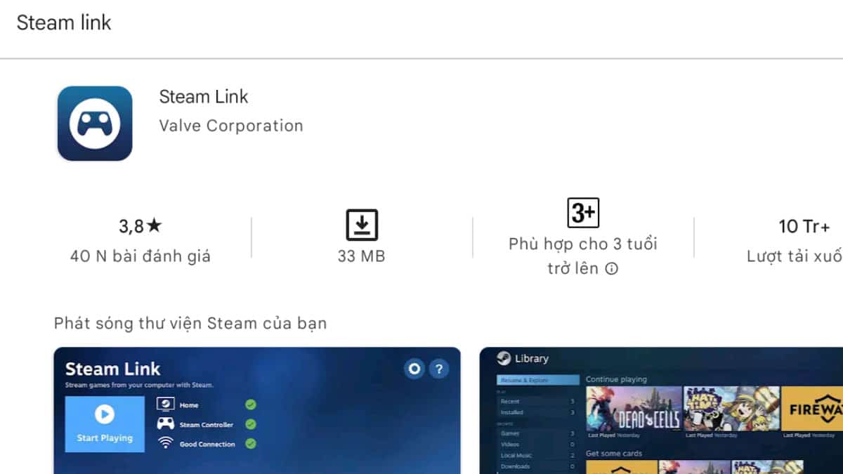 Tải ứng dụng Steam Link