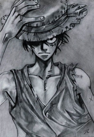 Tranh Luffy Bằng Bút Chì