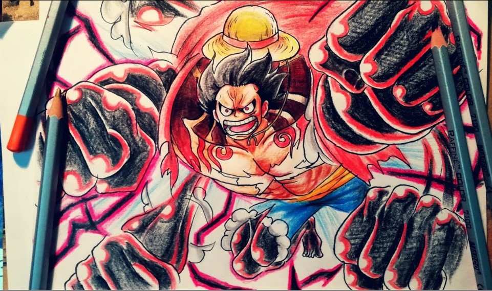 Tranh Luffy G4 Vẽ Có Màu