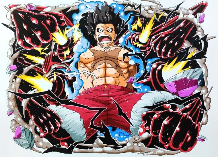 Tranh Luffy Gear 4 Siêu Đẹp