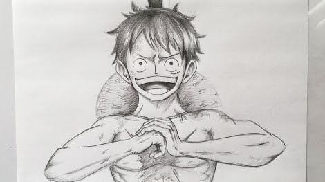 Tranh Ve Luffy Bang But Chi Don Gian