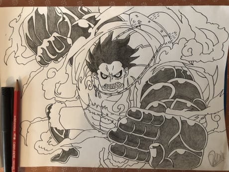 Tranh vẽ Luffy G4 ngầu