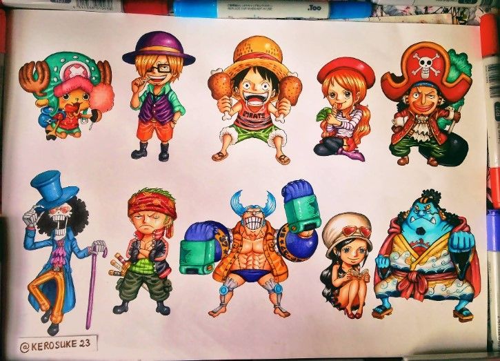Vẽ Băng Hải Tặc Mũ Rơm Chibi Đẹp