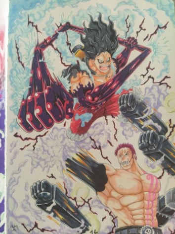 Vẽ Luffy G4 Snake Man Vs Katakuri