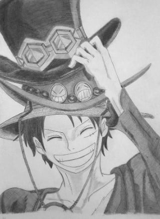 Vẽ NV Luffy Bằng Chì