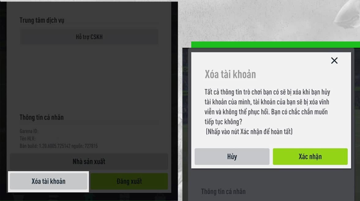 Xóa ACC FIFA Online 4 Vĩnh Viễn