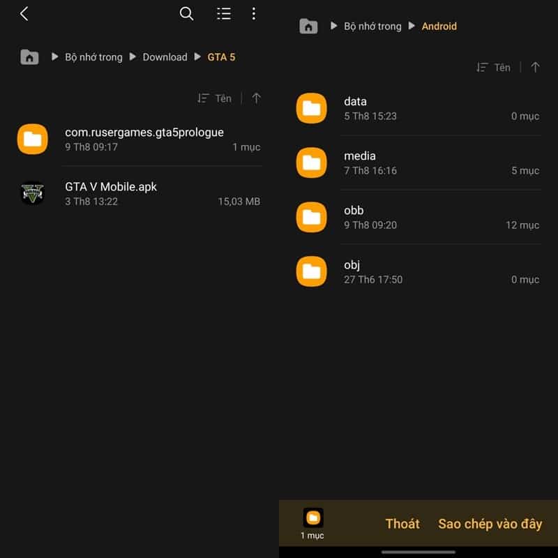 sao chep noi dung file con lai