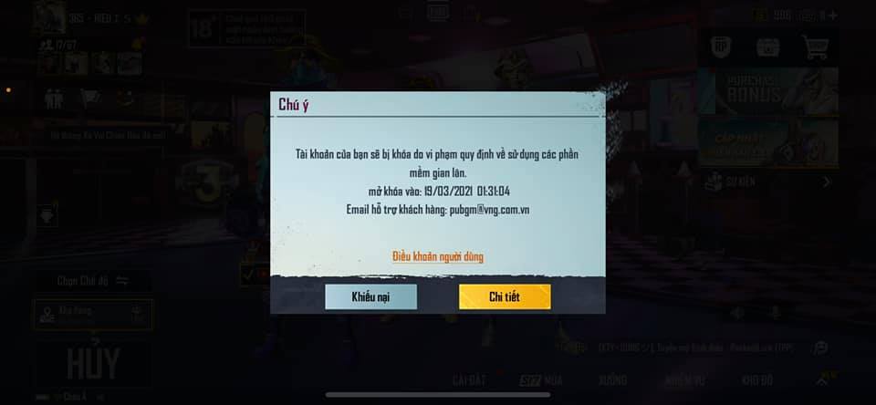 Ảnh nick Pubg bị ban 7 ngày