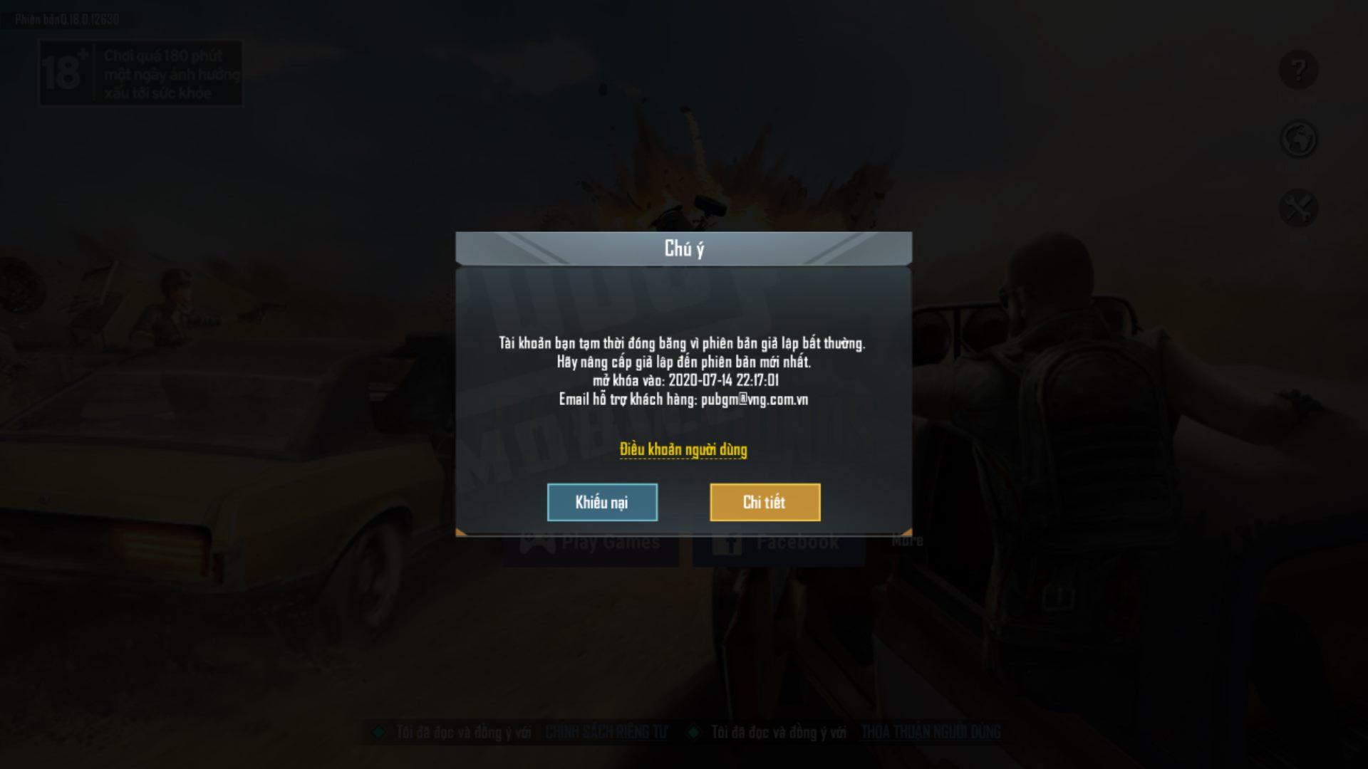 Ảnh nick Pubg bị ban tạm thời