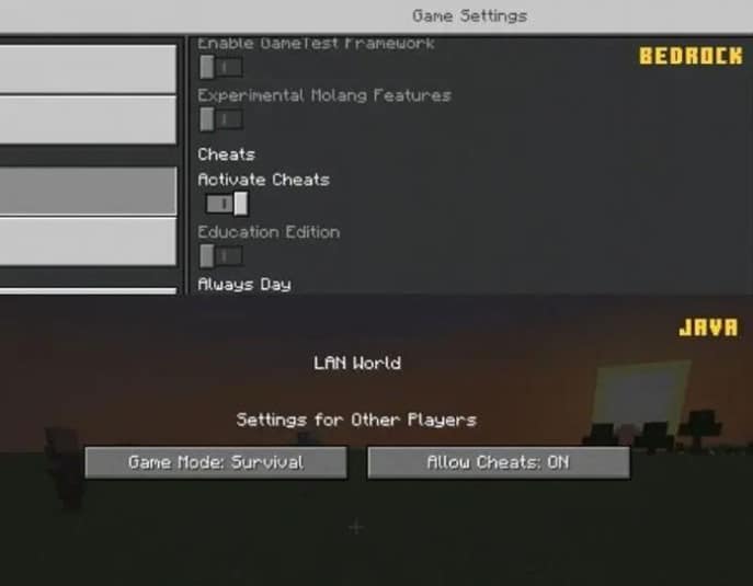 Bật cheat code trong thế giới Minecraft