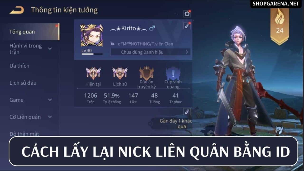 Cach Lay Lai Nick Lien Quan Bang ID