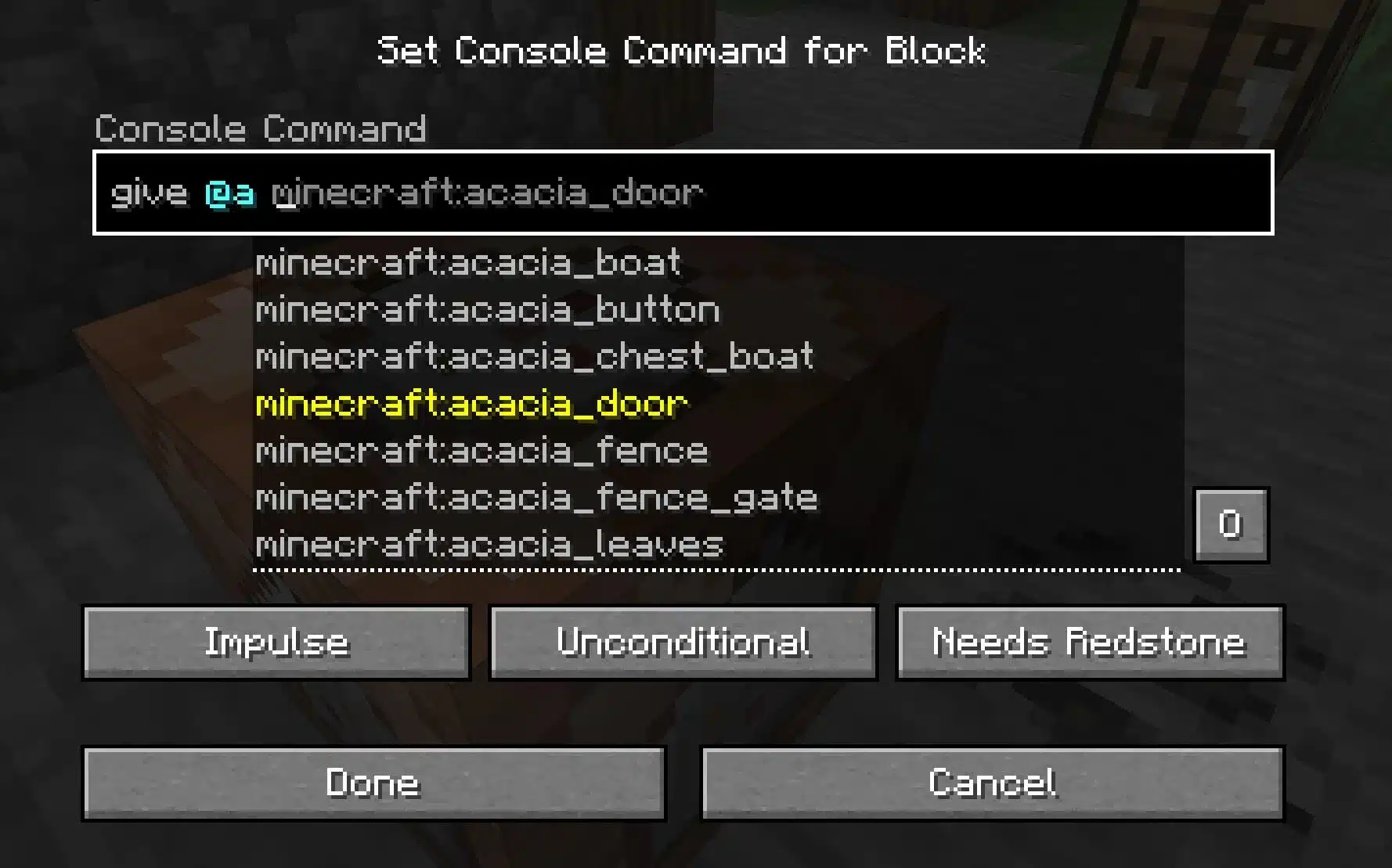 Cách dùng lệnh give trong Minecraft PE