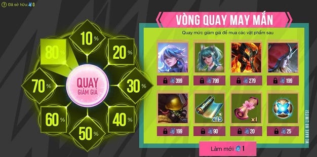Cách tham gia vòng quay may mắn LQ