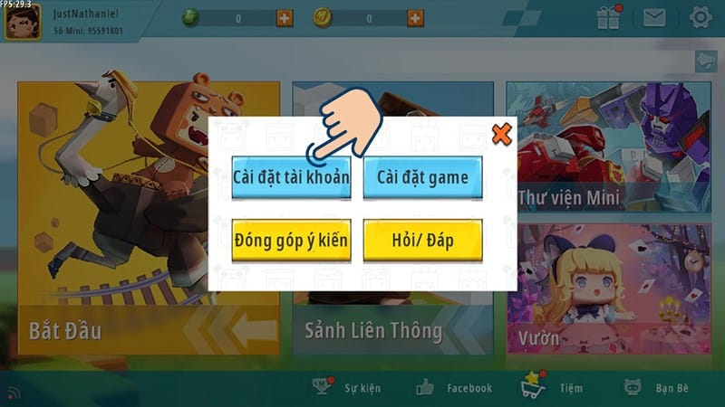 Cai dat tai khoan