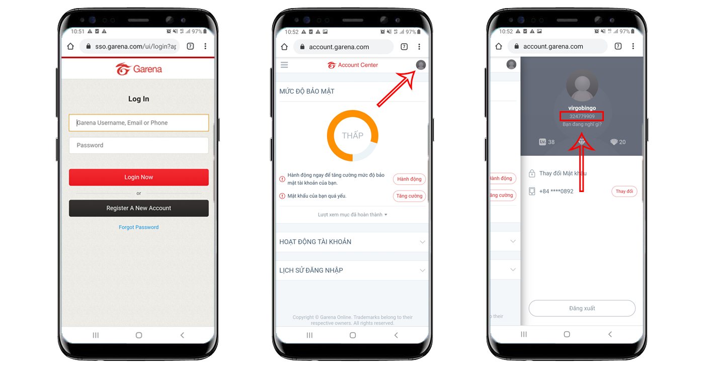 Check ID FF Garena Qua Điện Thoại
