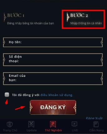 Cung cấp thông tin cá nhân