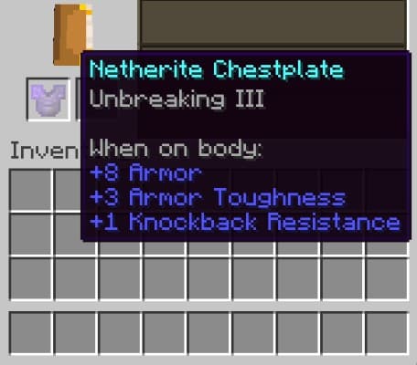 Enchant bộ giáp Netherite
