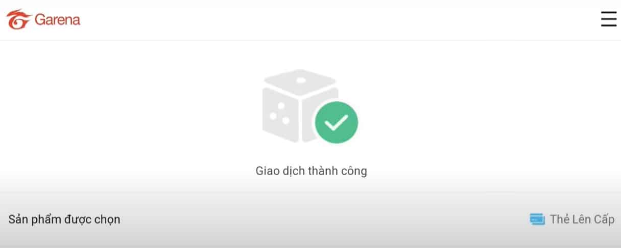 Giao dịch thông báo thành công