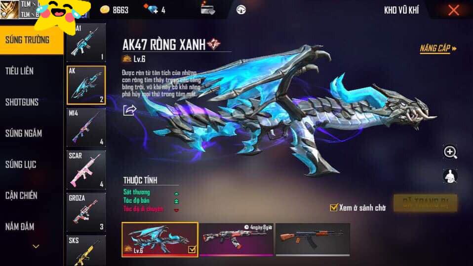 Hình AK rồng xanh LV7 ngầu lòi