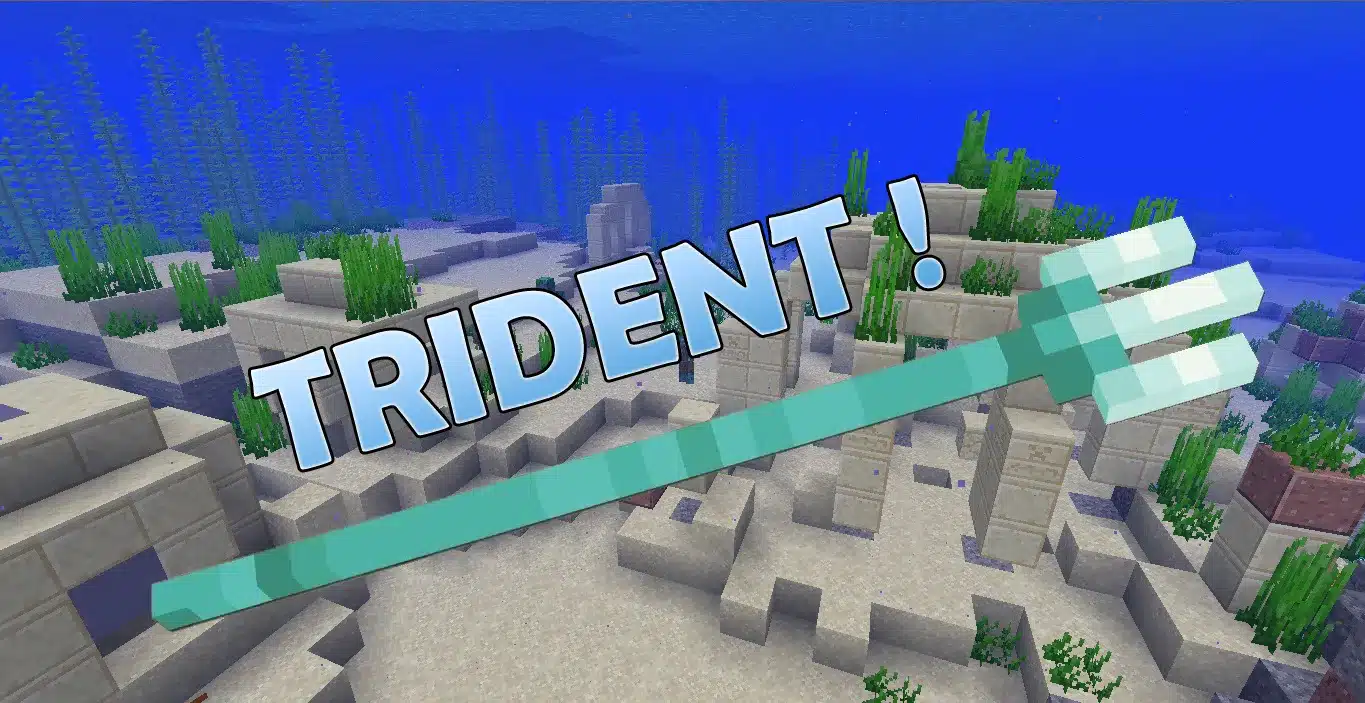 Hình ảnh cây đinh ba trong Minecraft chất nhất