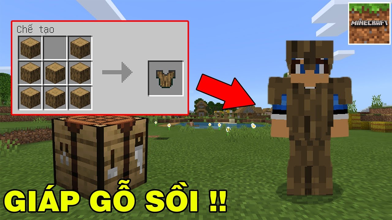 Hình ảnh giáp Minecraft gỗ sồi