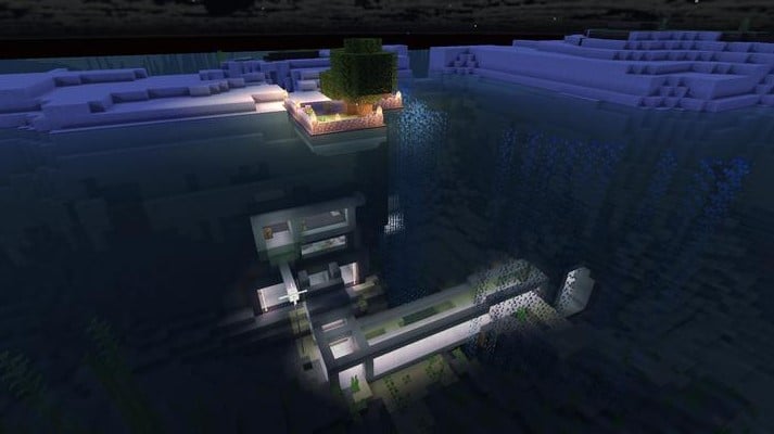Hình ảnh nhà dưới nước trong Minecraft bí ẩn