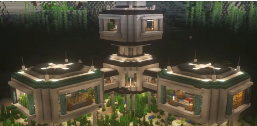 Hình ảnh nhà dưới nước trong Minecraft đặc sắc